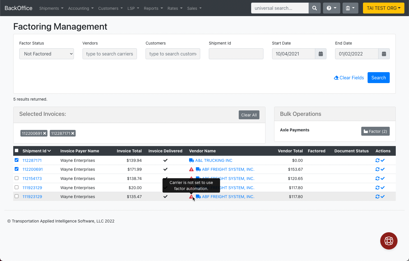 Factoring Management